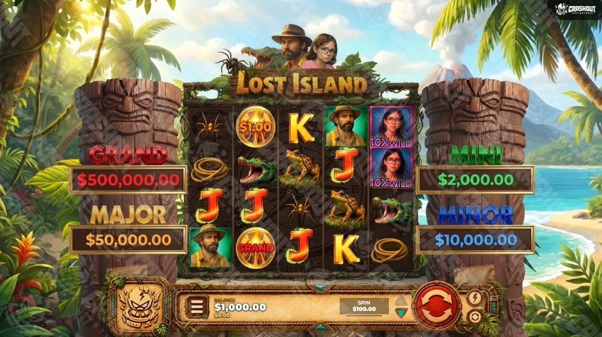 Lost Island desktop gameplay — full production game UI